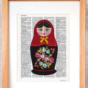 Matryoshka Russian doll print,Matryoshka book print,Matryoshka dictionary print,Nursery print,children wall art, babushka print,NATURA PICTA