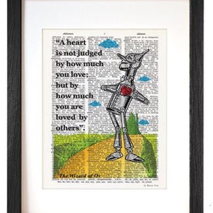 A heart is not judged Wizard of Oz quote print, Tin Man print, Oz poster, Oz wall art, fairy tale poster, nursery print, children wall art