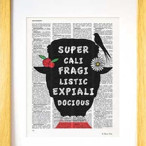 Supercalifragilisticexpialidocious Mary Poppins print, Poppins dictionary print, Poppins book print, nursery print, Xstmas gift, NATURAPICTA