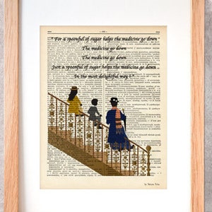 Just a spoonful of sugar Mary Poppins print- Mary Poppins dictionary print-Nursery print-Poppins book art-Poppins gift idea-by NATURA PICTA