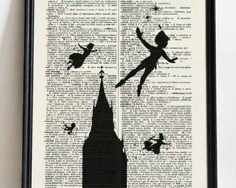 Peter Pan Pixie Dust print, Peter Pan dictionary print, Peter Pan wall art, Peter Pan poster, Xstmas gift, fairy tale print, nursery decor