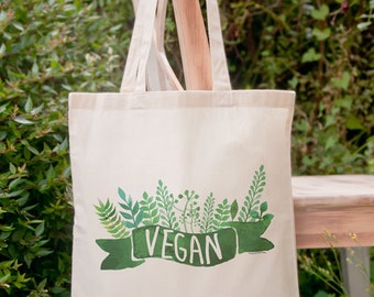 Vegan tote bag-grocery tote bag-farmers market tote bag-vegan gift-custom tote bag-vegetarian tote bag-botanical tote-cool tote-NATURA PICTA