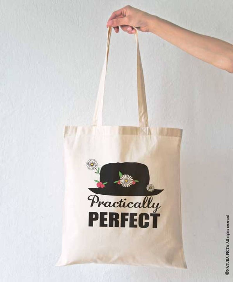 Practically perfect tote bag-Mary Poppins tote bag-cool tote bag-shopping bag-christmas gift-gift idea-gift for her-birthday gift-NPTS112