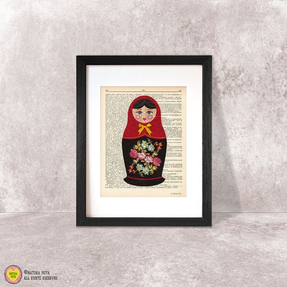 Items similar to Matryoshka printRussian doll printMatryoshka on book