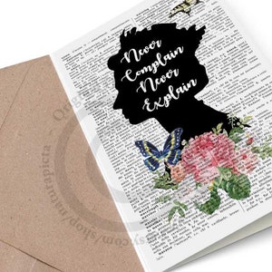 Non lamentarti mai, non spiegare mai la carta Elisabetta II - carta regina Elisabetta II-carta divertente- biglietto anniversario- biglietto d'auguri- carta 4x6in-naturapicta