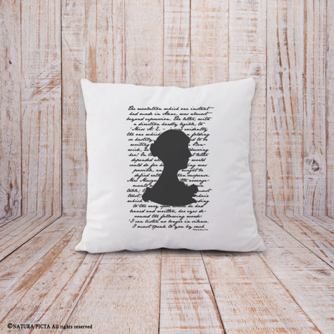 Jane Austen Pillowjane Austen Pillow Coverliterary Quote Etsy