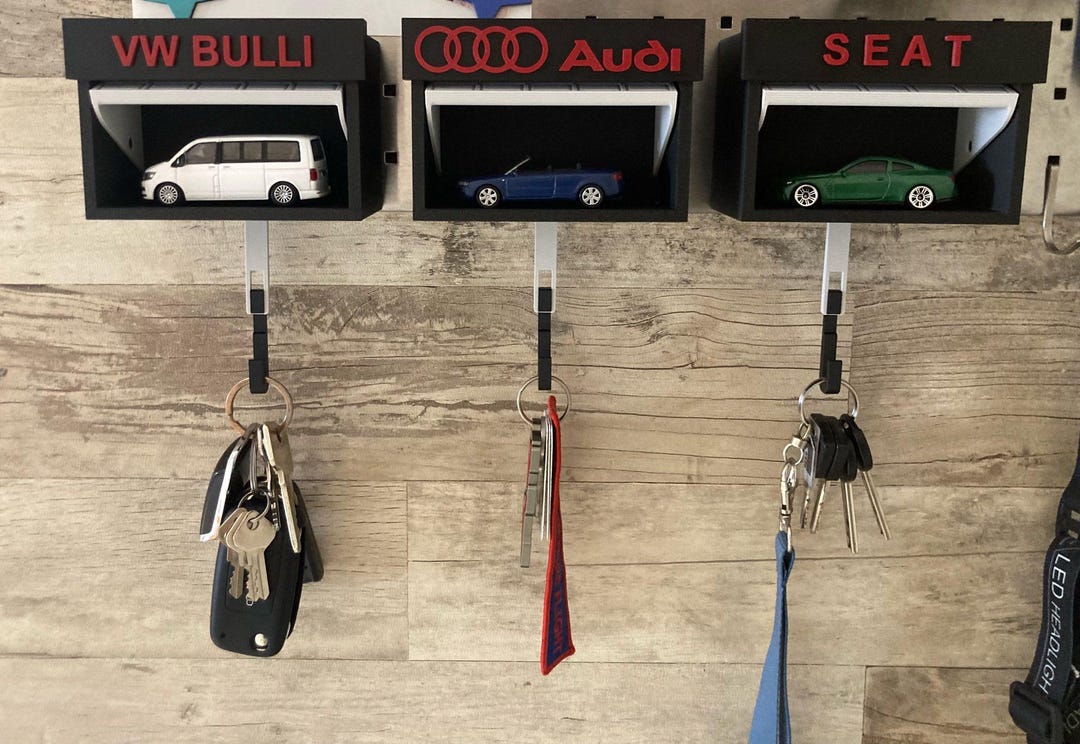 Car Garage Key Holder STL | Wall Mounted Key Organizer | Display With ...