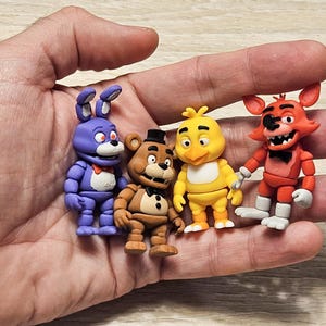 Mini Flexi Animatronic Figures STL File, Poseable Horror Game Characters, Cute Flexible Monsters 3D Model Set, Articulated Mini Collectibles