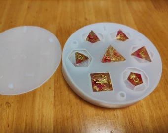Resin Dice Set Mold • 7-Piece Polyhedral Silicone