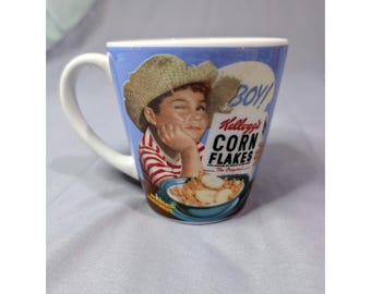 Taza vintage de Kellogg's Corn Flakes de 2005, Niño con sombrero de paja