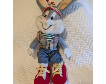 Vntg 1993 Bugs Bunny Plush Warner Bros Looney Tunes Dressed Outfit 24K Mighty