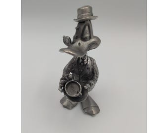 VTG 1992 Warner Bros. Daffy Duck  Pewter Figure Figurine Patina 3'