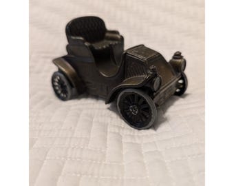 Vtg Brass Finish 1902 Rambler  Metal Car Bank Banthrico Wisconsin National Bank