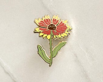 Indian Blanket Enamel Pin (Gold)