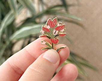 Indian Paintbrush Enamel Pin (Gold)