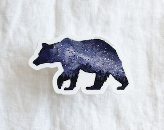 Starry Night Bear Sticker