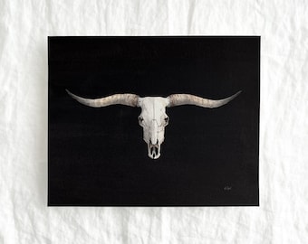 Texas Longhorn Skull Original 8x10