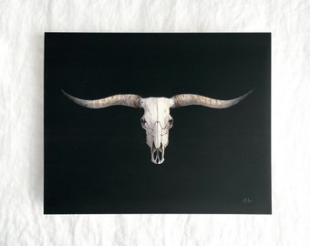 Texas Longhorn Skull Print 8x10