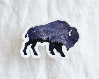 Starry Night Bison Sticker