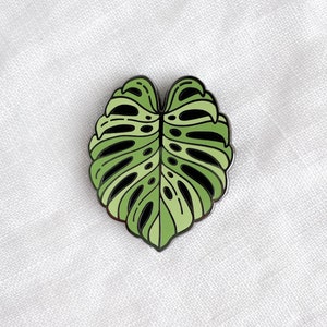 Monstera Enamel Pin Black Nickel image 1