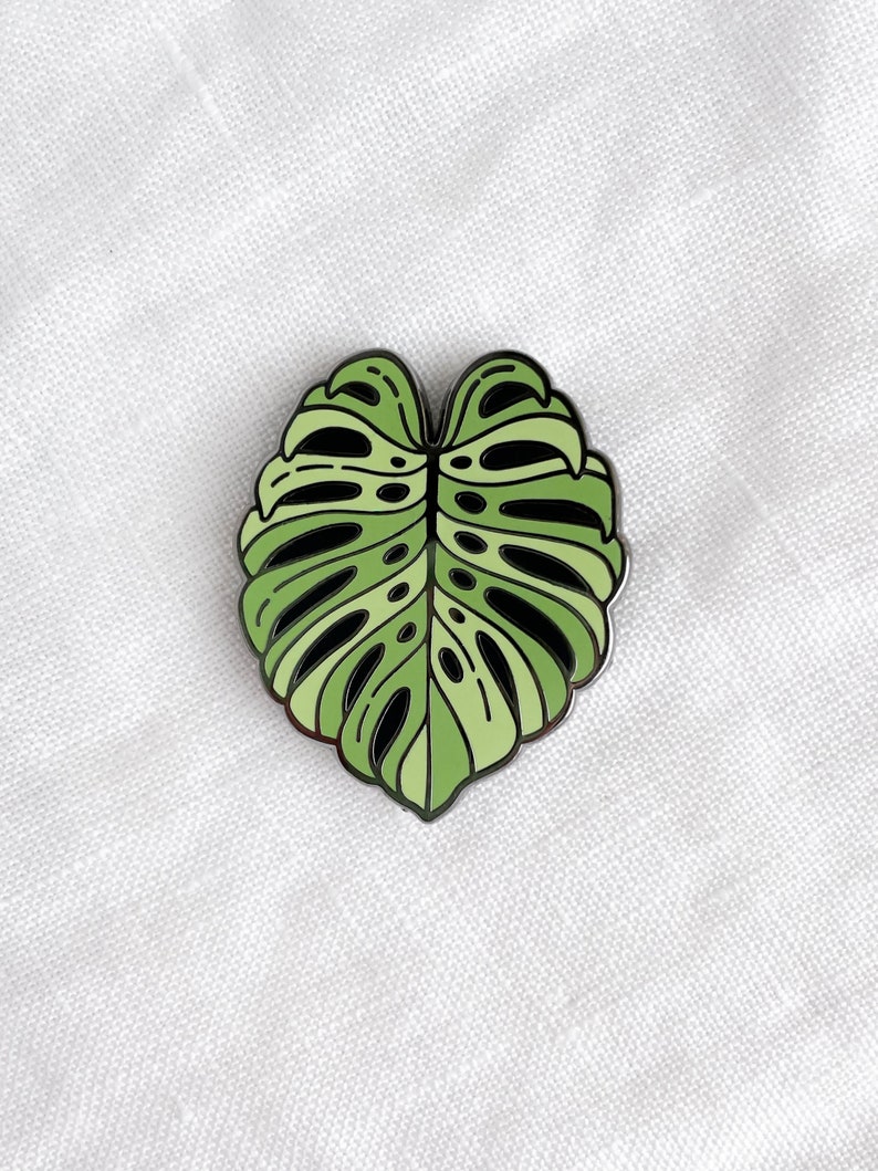 Monstera Enamel Pin Black Nickel image 1