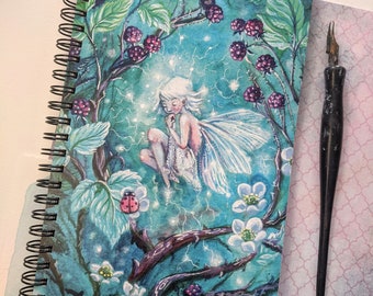 Blue Fairy Journal - Bramble's Embrace- spiral notebook