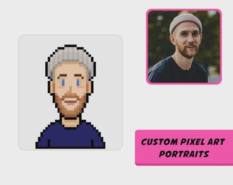 Custom Pixel Art Portrait, Pixel Portrait From Photo, 8 Bit Avatar Portrait, Gift For Girlfriend, Gift For Boyfriend, Personalized Gift.