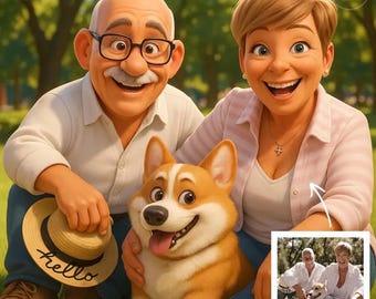 Pixar Style Portrait from Photo, Cartoon Couple, Become a Pixar Character, Cartoon from photo, Family Portrait, 3D portrait, Cartoon Drawing