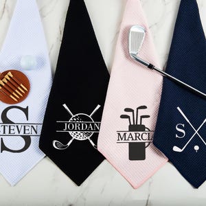 Personalized Embroidered Golf Towel, Custom Monogram Club Gift