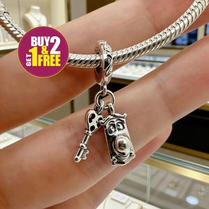 Disney Alice in Wonderland Key & Door Knob Dangle Charm for Bracelets, Travel Pendant