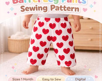 Patrón de costura para pantalón de pierna ancha para bebé / PDF fácil para principiantes para niños pequeños / Pantalones DIY para bebés y preescolares / Descarga digital