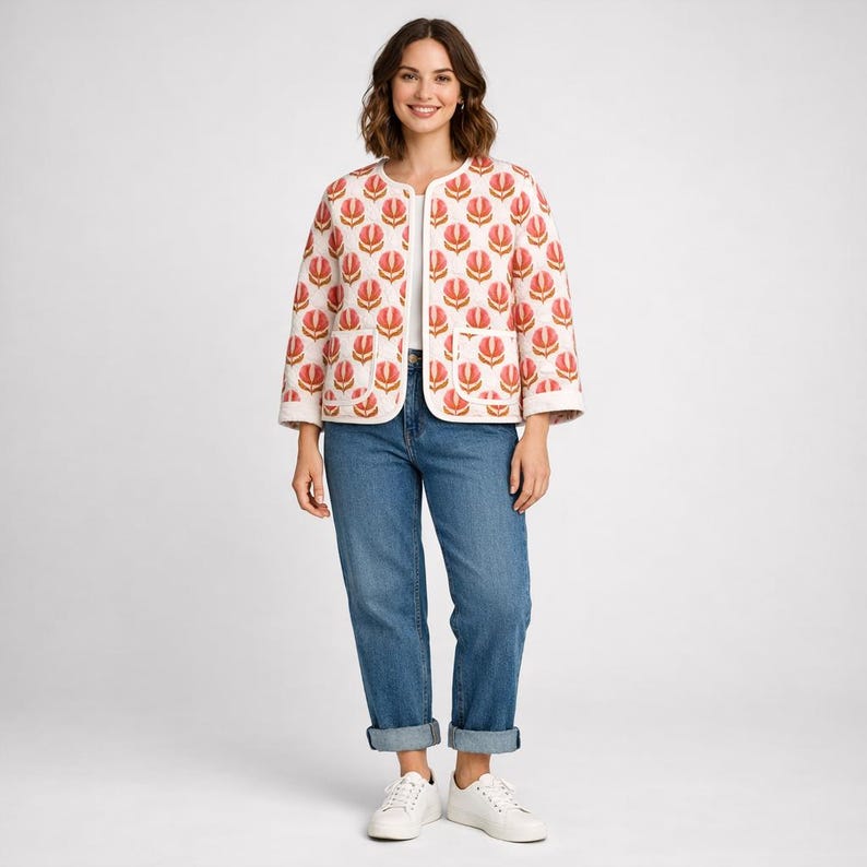 Quilted Jacket Sewing Pattern for Women – Quilted patchwork Coat PDF, Easy Beginner Friendly image 12