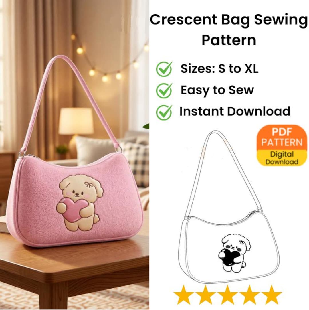 Crescent Bag Sewing Pattern | Beginner Friendly Sling & Crossbody Bag ...