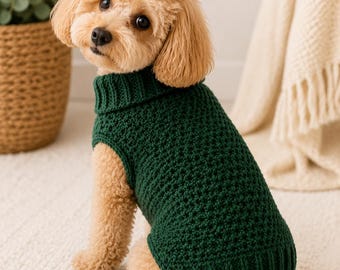 Crochet Dog Sweater Sewing Pattern, Easy Dog Sweater PDF, Small Dog Crochet Pattern, Dog Coat Pattern, Easy Pet Clothing, DIY Puppy Sweater.