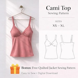 Cami Top Sewing Pattern | Y2K Sewing Pattern | Tank Top & Linen Top Pattern | Beginner Friendly DIY PDF