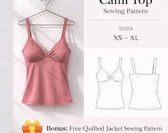 Cami Top Sewing Pattern | Y2K Sewing Pattern | Tank Top & Linen Top Pattern | Beginner Friendly DIY PDF