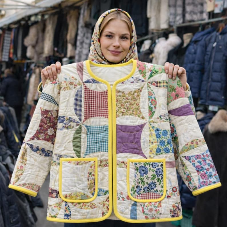 Quilted Jacket Sewing Pattern for Women – Quilted patchwork Coat PDF, Easy Beginner Friendly image 8