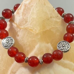 Vitality, Courage, and Motivation - Red (dyed) Jade Bracelet