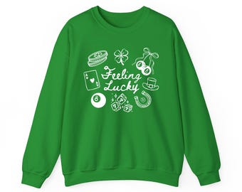 Cute Feeling Lucky Sweatshirt, St Patricks Day Shirt, St Patty's Day Sweatshirt, Lucky 7 Shirt Coquette Crewneck