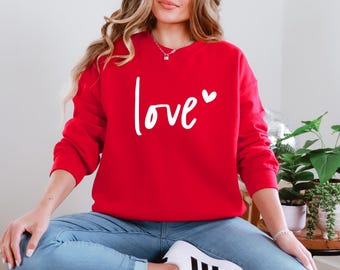 Love Heart Sweatshirt, Valentines Day Gift, Couple Matching Shirt
