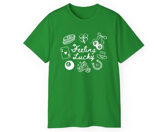 Feeling Lucky Baby T-shirt, St Patricks Day Baby Tee, St Patty's Day Shirt, Lucky 7 Shirt Coquette Te