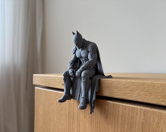 Dark Knight Shelf Sitter Figure for Desk, Bookshelf & Gamer Room Decor