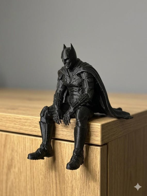 Dark Knight Shelf Sitter Figure for Desk, Bookshelf & Gamer Room Decor