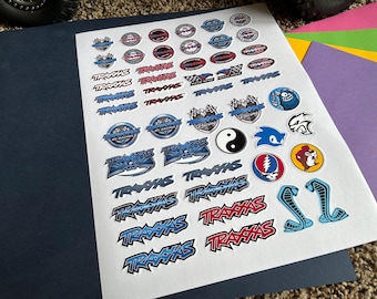 RC 1/10 hobby witte vinyl voorgesneden stickerset voor Traxxas-fans, waterdicht vinyl, in 2 afwerkingen