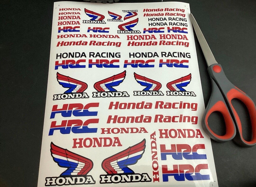Honda Race Team Decals Multi Scale Waterproof Vinyl Sheet of Decals in ...