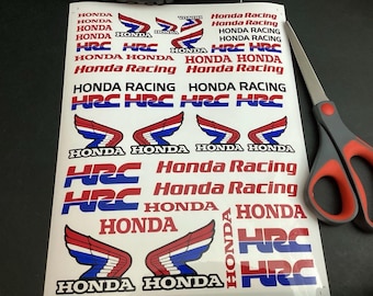 Honda Race Team Decals Multi Scale Clear Gloss Waterproof Vinyl Sheet