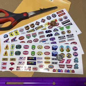 White Vinyl Silver Bullet Racing Sticker Sheet - 5-Piece Decal Set For RC Models (1/8, 1/10, 1/12 Scale)
