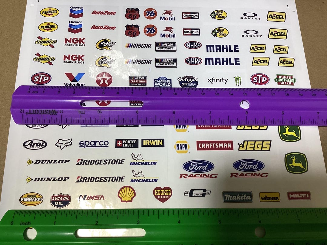 Rc Racing Stickers 1/10 Scale White or Clear RC Racing Decals, Waterproof Vinyl Logos - Etsy