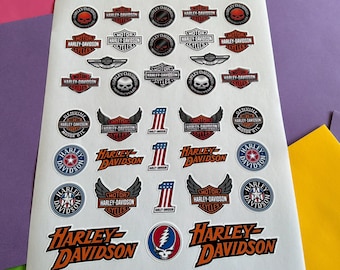RC 1/10 Hobby wit vinyl PRE-CUT stickerset voor fans van Harley Davidson, waterdicht vinyl, in 2 afwerkingen