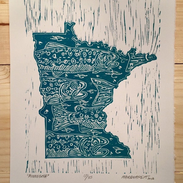 Fly fishing artwork "Minnesota Drift" by Jonathan Marquardt of Badaxedesign